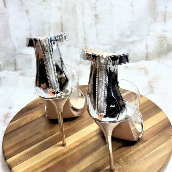 * So Me Sexy Silver Strap 5" Slim Stiletto Heel - Picture 4 of 10